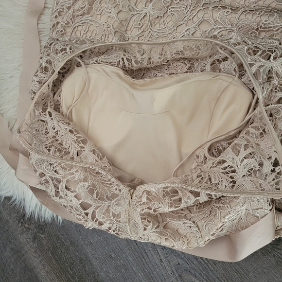 Adrianna PapellCap-Sleeve Illusion Lace Gown Size 14 - Picture 8 of 16